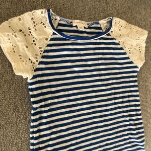 Jcrew cotton and lace tee